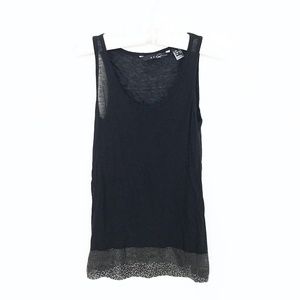 Y2K VINTAGE MANGO THIN FLOWY TANK LEATHER TRIM